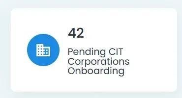 Pending CIT Corporations Onboarding Tile