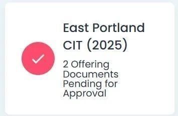 Offering Documents Pending for Approval Tile